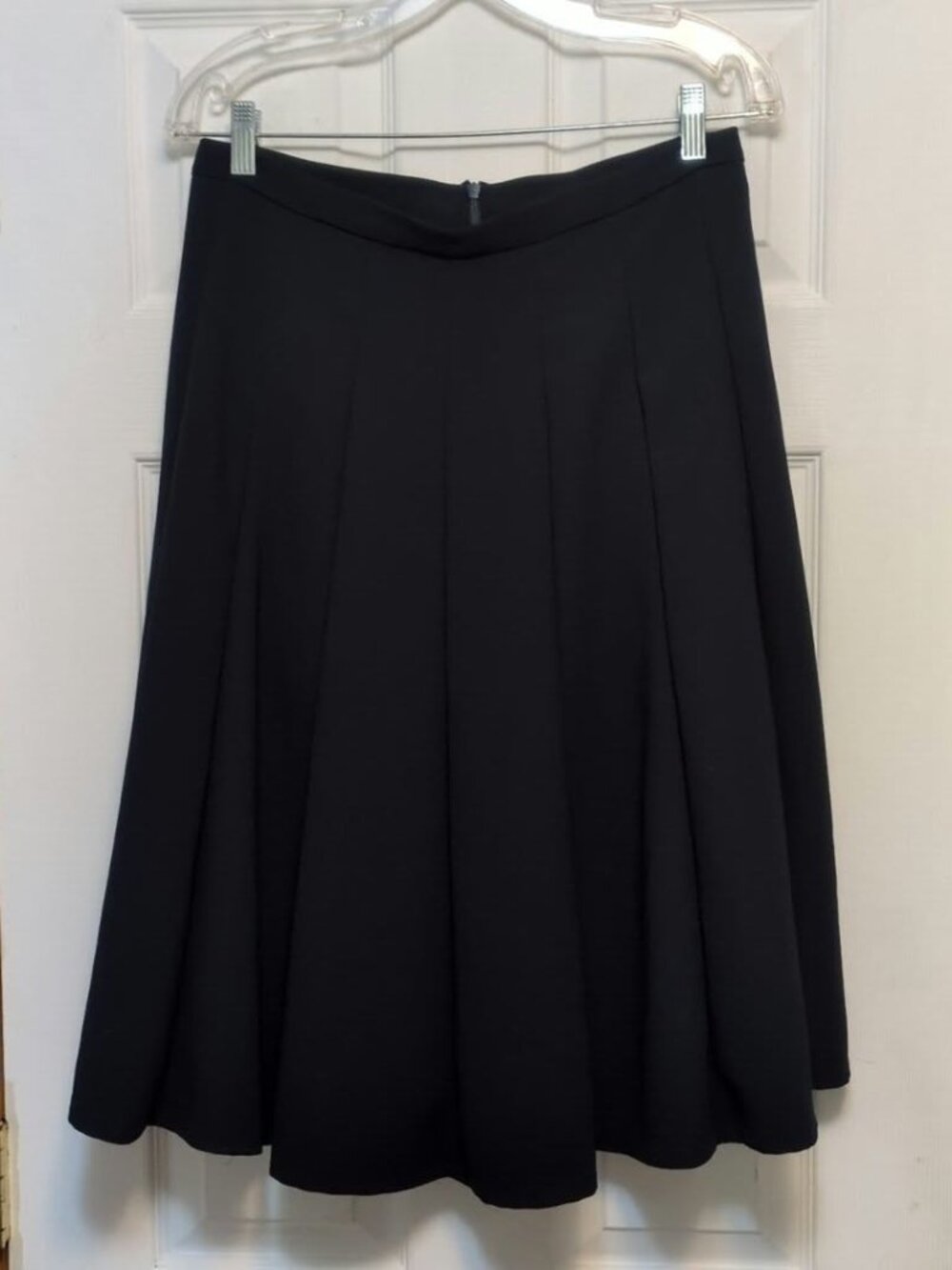 Navy Blue Naomi Pleated A-Line Midi Skirt Size 12 Dark Academia Preppy Classic